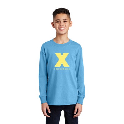 Port & Company® Youth Long Sleeve Core Cotton Tee