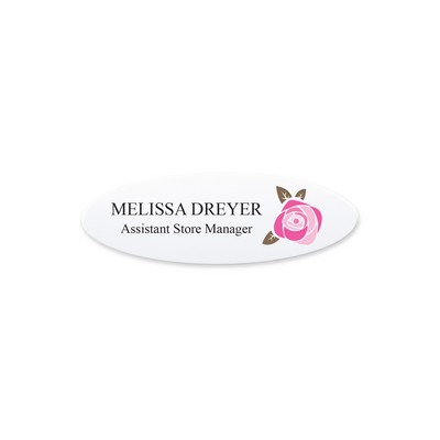 Printed Oval Metal Name Badge Magnet Fastener - Thin Oval (TO) 2.75" x 0.95"