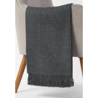 Gray Peruvian Alpaca Blend Oversized Throw Blanket