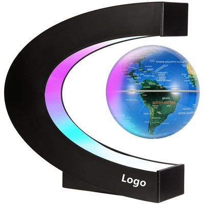 Magnetic Levitation Floating World Map Globe with C Shape Base