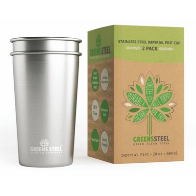 20 Oz. Greens Steel® Silver Stainless Steel Cup