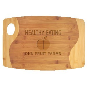 Bamboo Two-Tone Cutting Board w/Handle (18"x12")