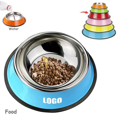 21cm Colorful Steel Pet Treat Bowl Food Tray