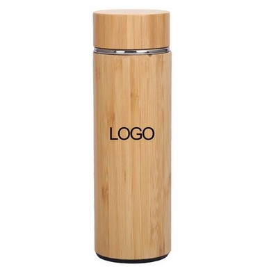 16 OZ Vacuum Sealed Bamboo Bottle