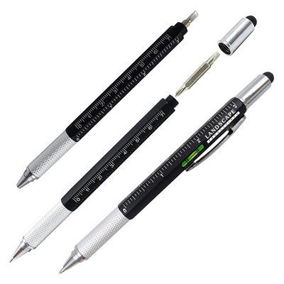 6-in-1 Multi Tech Tool Ballpoint Pen Level Gauge