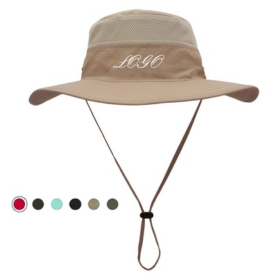 Nylon Fishing Mesh Hat Wide Brim with Neck Flap MOQ50