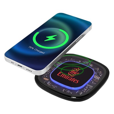 Springfield Clear Charger with Blue Halo LED Ring-15W wireless charger