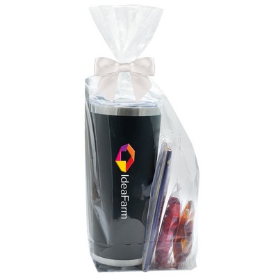 20 Oz. Dual Walled Vacuum Sealed Tumbler w/Straw Gift Set - Microwave Popcorn & Licorice Bites