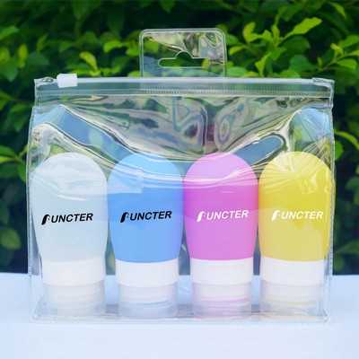 2OZ Travel Refillable Toiletry Bottles Set Travel Size Leak Proof Containers (4 Pcs Set)