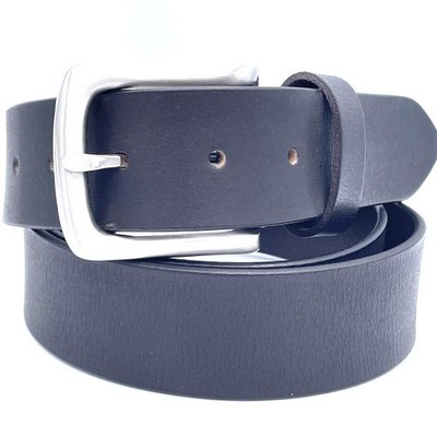 Black Leather Belt w/Metal Buckle