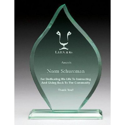 Corporate Flame Glass Award, 9 3/8"H