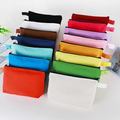 Colorful Canvas Zipper Pen Pouch