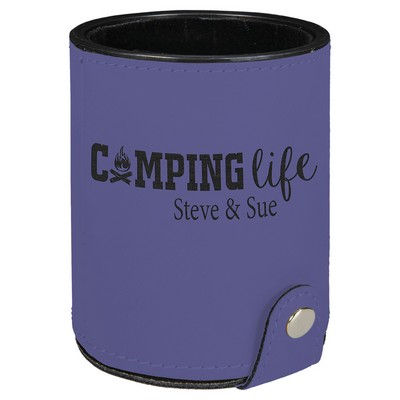 Laserable Purple Leatherette Dice Cup Set, 3-1/8"x4"