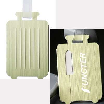 Luggage Shape Metal Suitcase Tag Card Holder