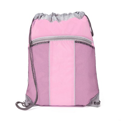 Drawstring Bag with Gray Accent