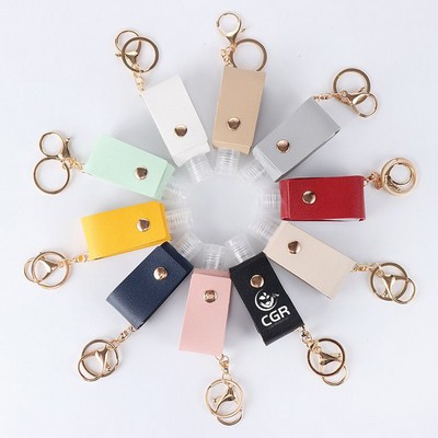 Flip-Cap Sanitizer Holder in PU Leather