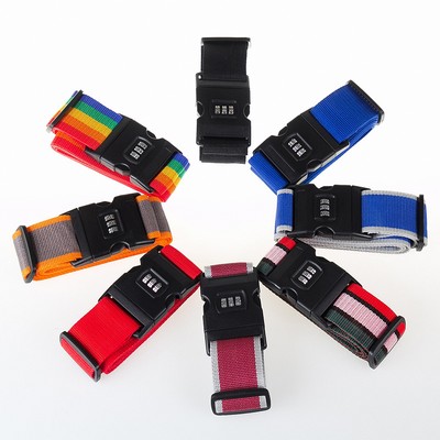 3-Digit Lock Polyester Luggage Strap