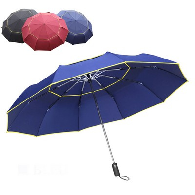 Double Canopy Vented Waterproof Folding Umbrella