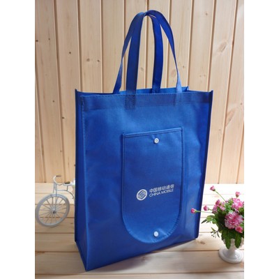 Foldable Non Woven Tote Bag With Snap Closure