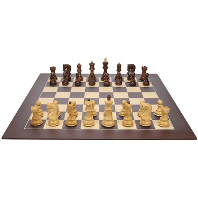 Zagreb Chess Set with Wooden Board 21.75 in., 3.74 in. King