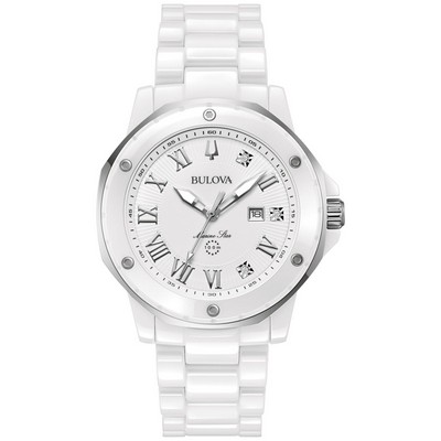 Bulova® Ladies Marc Anthony Series A Ceramic Bracelet Watch w/White Dial