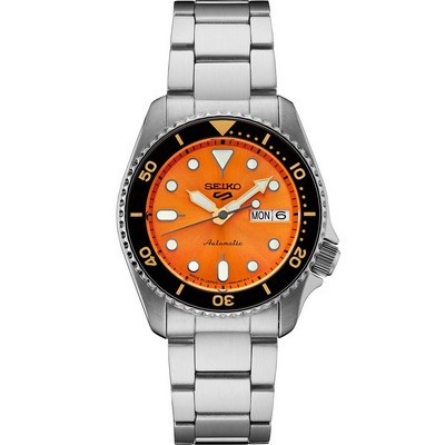 Seiko 5 Sports SS Automatic Orange Dial Watch