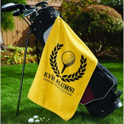 Quick Dry 200G Micro Fiber Golf Towel w/ Grommet & Hook (16"W x 25"H)