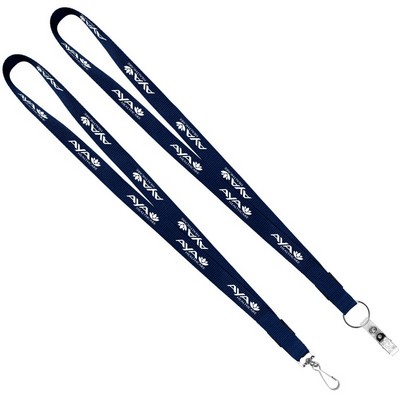 3/4" Original Fast Track Lanyard w/Black Bulldog Clip