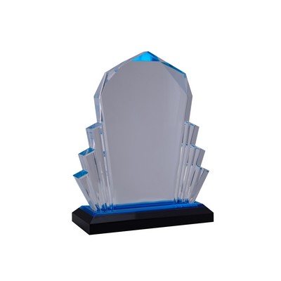 Blue Faceted Impress Acrylic Award 8"