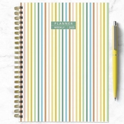 2025 Malibu Stripes Medium Weekly Monthly Planner