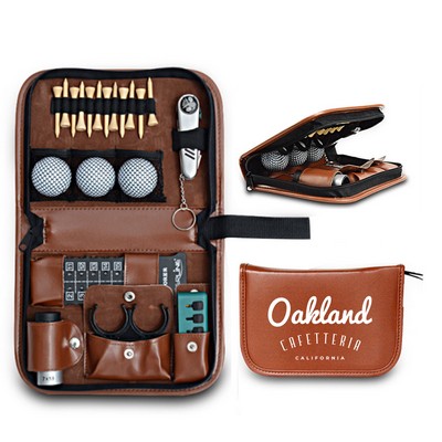 Leather Golf Tool Bag Kit