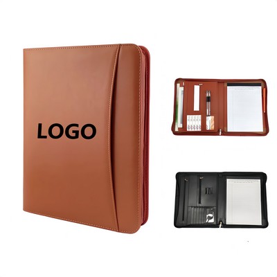 PU Leather Manager Zippered Portfolio