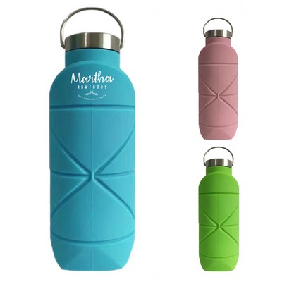 24oz Diamond-Shaped Collapsible Sport Bottle