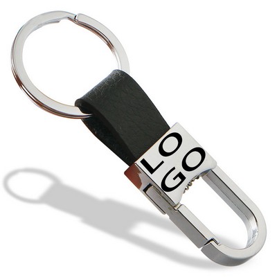 Zinc Alloy and PU Leather Car Keychain