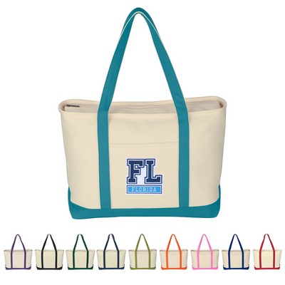 Pat Large Starboard Cotton Canvas Tote Bag With Tackle Twill Patch