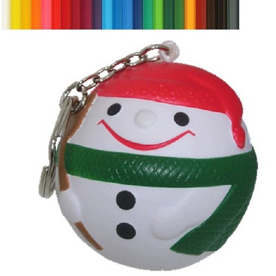 Snowman Ball Stress Ball Keychain