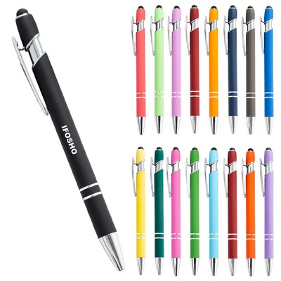 2 in 1 Metal Ballpoint Pen with Stylus Tip