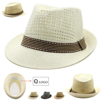 Summer Beach Sun Protective Jazz Straw Hat