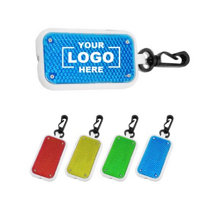 Clip-On Blue Safety Light Keychain Flashlight