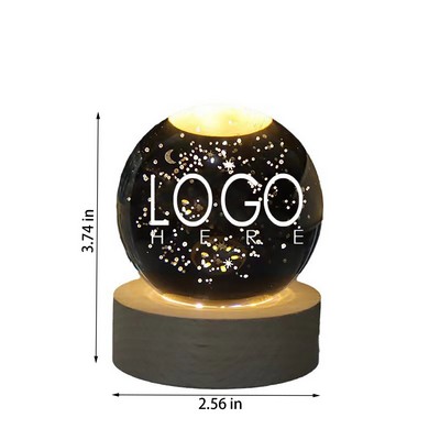 3D Engraved Luminous Crystal Ball