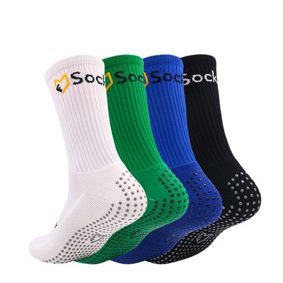 Custom Logo Silicone Grip Mid-Calf Sports Socks