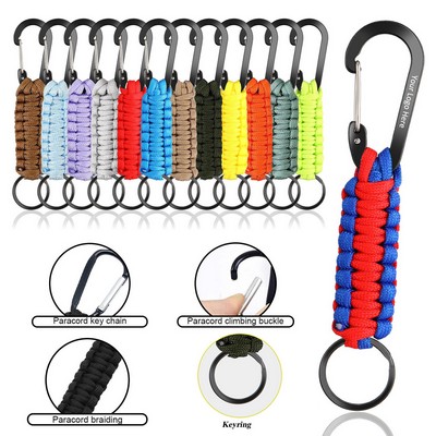 Paracord Keychain with D-Ring Carabiner Clip