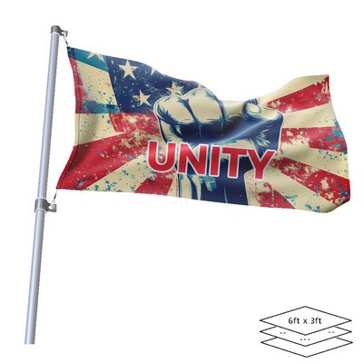 Double-Sided Dye Sublimation 3-Layer 6ft x 3ft Flag