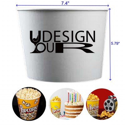 3L Disposable Paper Popcorn Buckets Cups Containers for Movie Nights Carnivals Birthday Parties