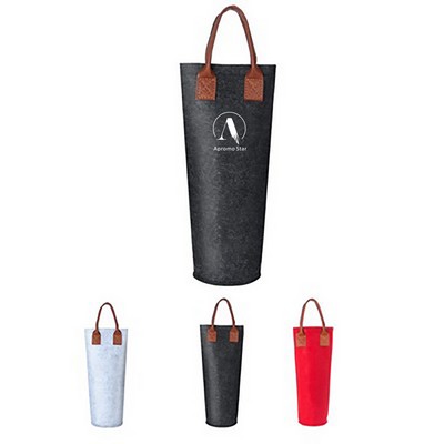 Single Felt Bottle Wine Tote