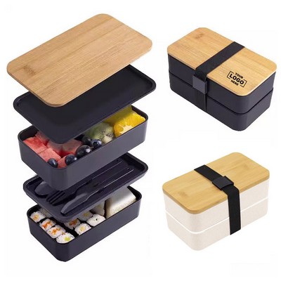 Eco-Friendly Bamboo Lunch Box with Cutlery Set