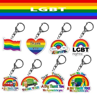 Gay Pride Awareness Rainbow Keychain