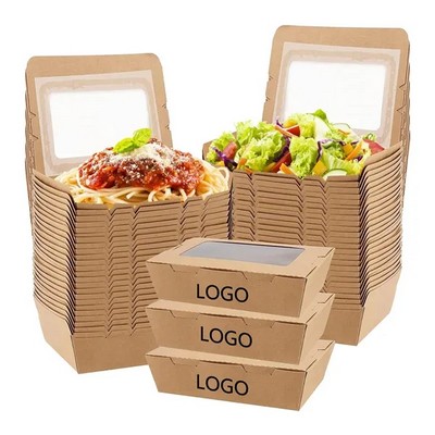 30 oz Kraft Paper Food Containers with Window Take Out Boxes