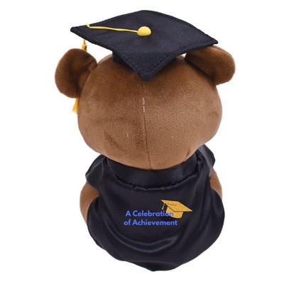 Graduation Bear - 8" sitting Brown Grad Bear w/Gown & Cap