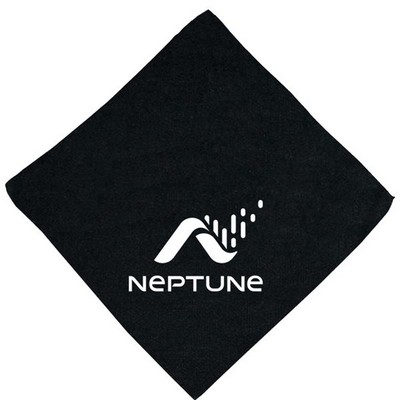 Black Microfiber Super Soft Towel - No Hook & Grommet (16" x 16")